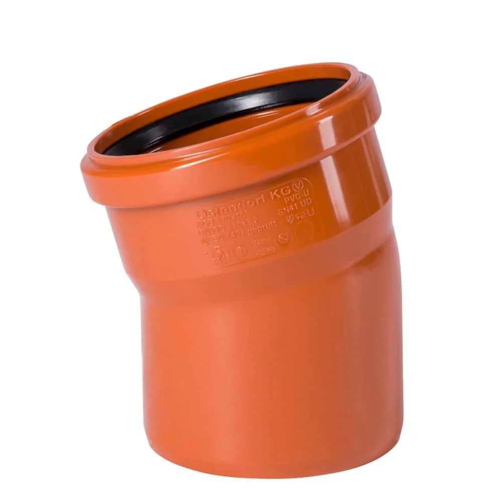 "KG Bogen 160, 15 Grad, Abwasserrohrbogen, Kanalrohrbogen image"