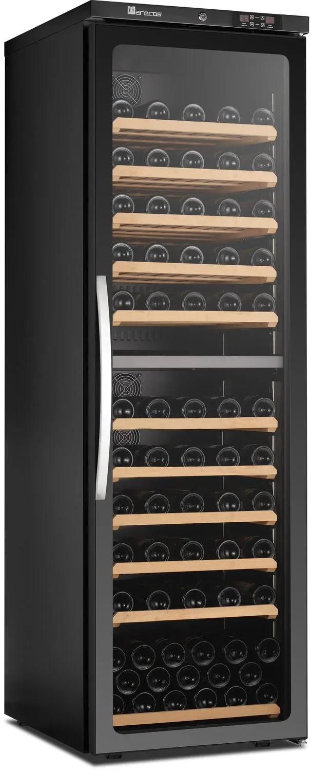 "Weinkühlschrank - CV 450 PV 2T, 465L, 2-Zonen Glastür - Getränkekühlschrank mit LED-Beleuchtung & Digitalthermostat (Schwarz) image"