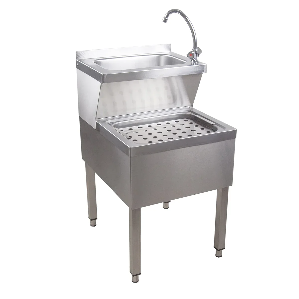 "Ausgussbecken, Handwaschbecken Gastro - Kombi, Edelstahl, 500x600x850 mm image"