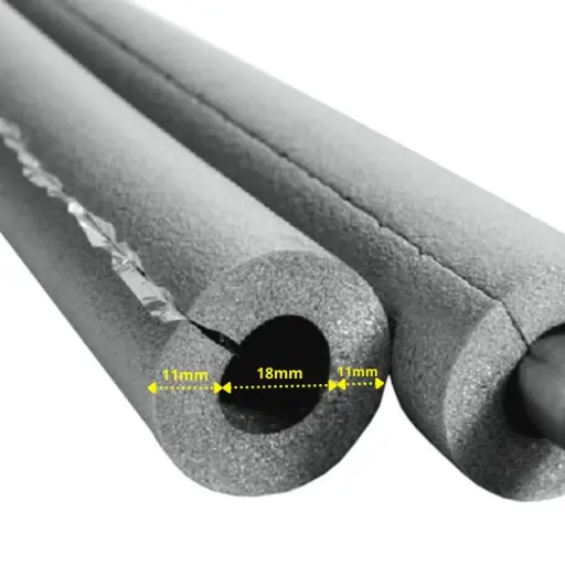 "AEROFLEX® SH XT Rohrisolierung, Rohrdämmung - 2m, Selbstklebend, Flexibler Dämmstoff aus Geschlossenzelligem Schaum Kautschukbasis, Schwarz - 18 x 10 mm image"