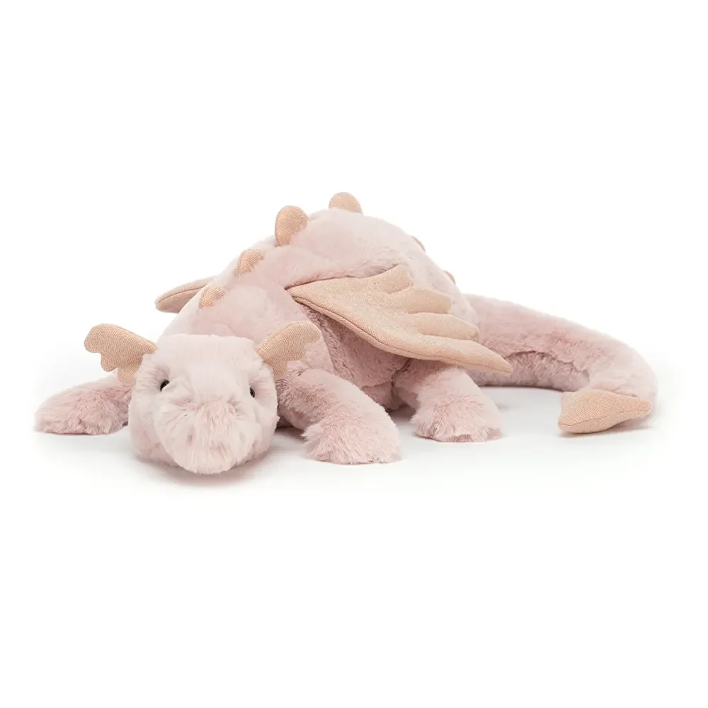 "Jellycat Kuscheltier, Plüschtier, Stofftier - Rose Dragon, Größe: Mittel - H12 X B50 CM image"