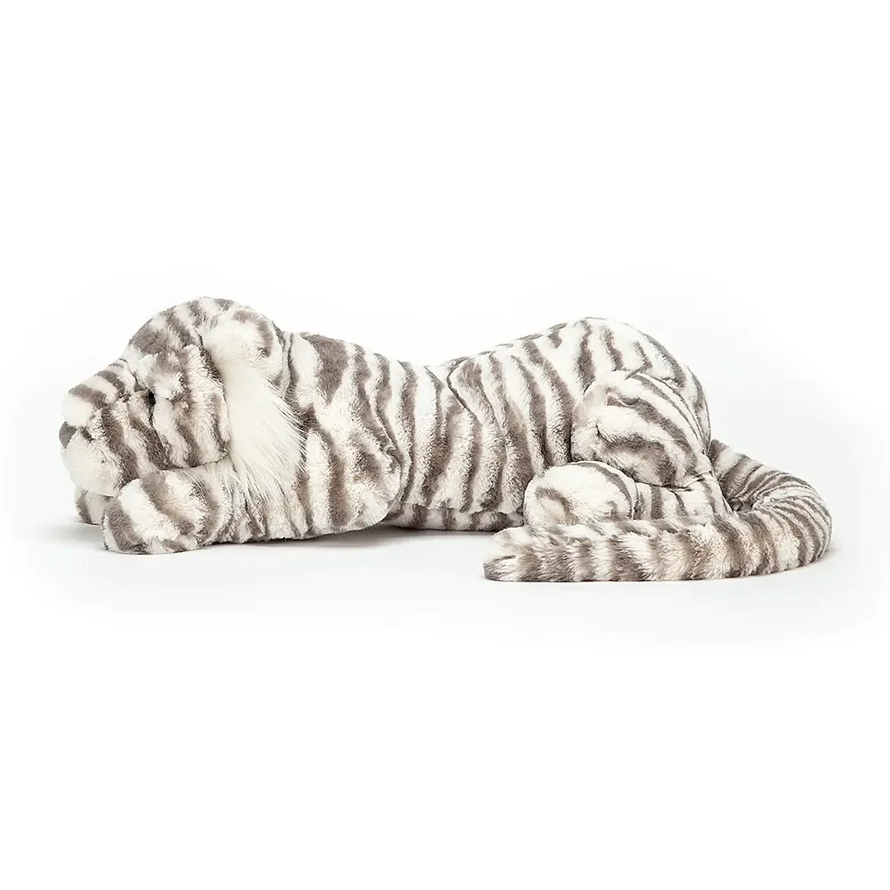 "Jellycat Kuscheltier, Plüschtier, Stofftier - Sacha Snow Tiger, Größe: Wirklich groß - H23 X B74 CM image"
