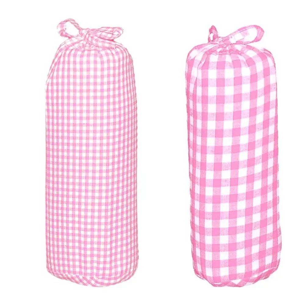 "Taftan Spannbettlaken 70 x 140 vichy & karo rosa, karogrösse: 3 mm image"