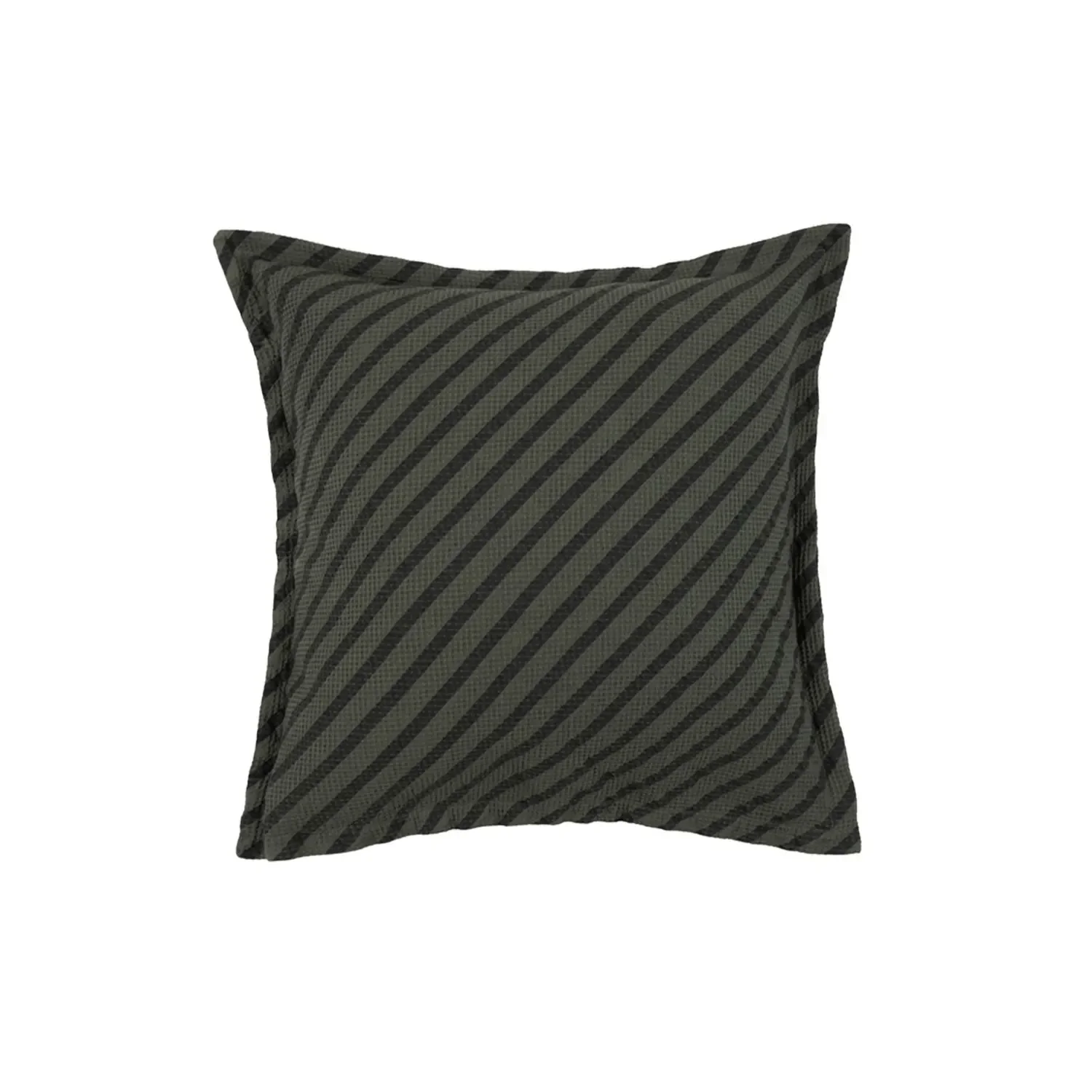 "Nobodinoz LANDSCAPE Kissen - Waffelmuster, 45 x 45 cm, Farbe: Streifen Vetiver image"