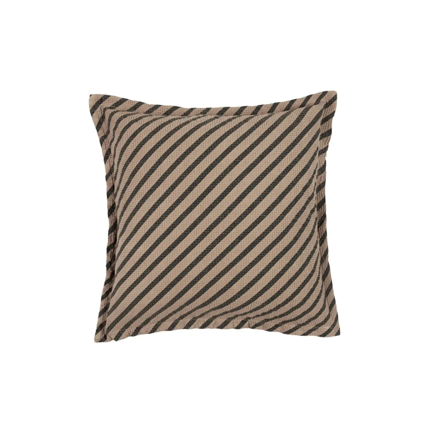 "Nobodinoz LANDSCAPE Kissen - Waffelmuster, 45 x 45 cm, Farbe: Streifen Sesam image"