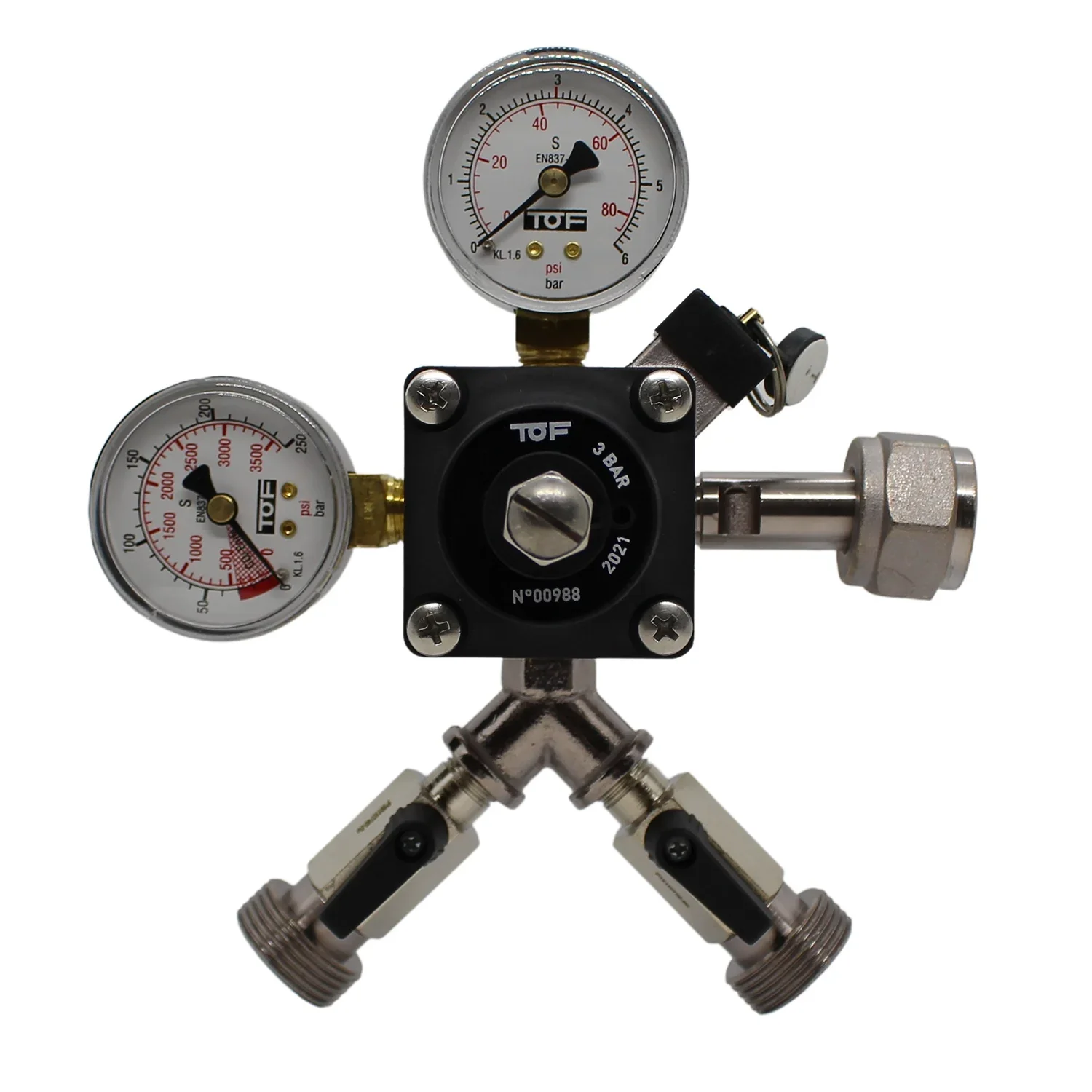 "Druckminderer, Druckregler, Druckreduzierventil - CO2 für Bier Zapfanlage 3 bar, 2-leitig image"