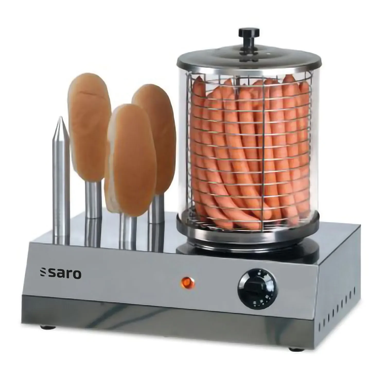"Hot Dog Maker, Bockwurstwärmer, Würstchenwärmer, Hot Dog Steamer - Modell CS-400, Multifunktionaler Edelstahl-Wärmer für perfekte Hot Dogs und mehr image"