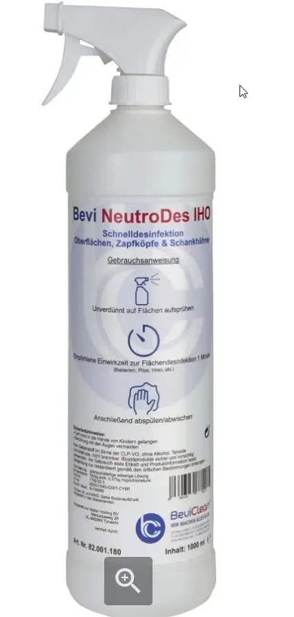 "Bevi Desinfektionsmittel, Schnelldesinfektion - NeutroDes IHO, mit Sprühgerät 1L image"