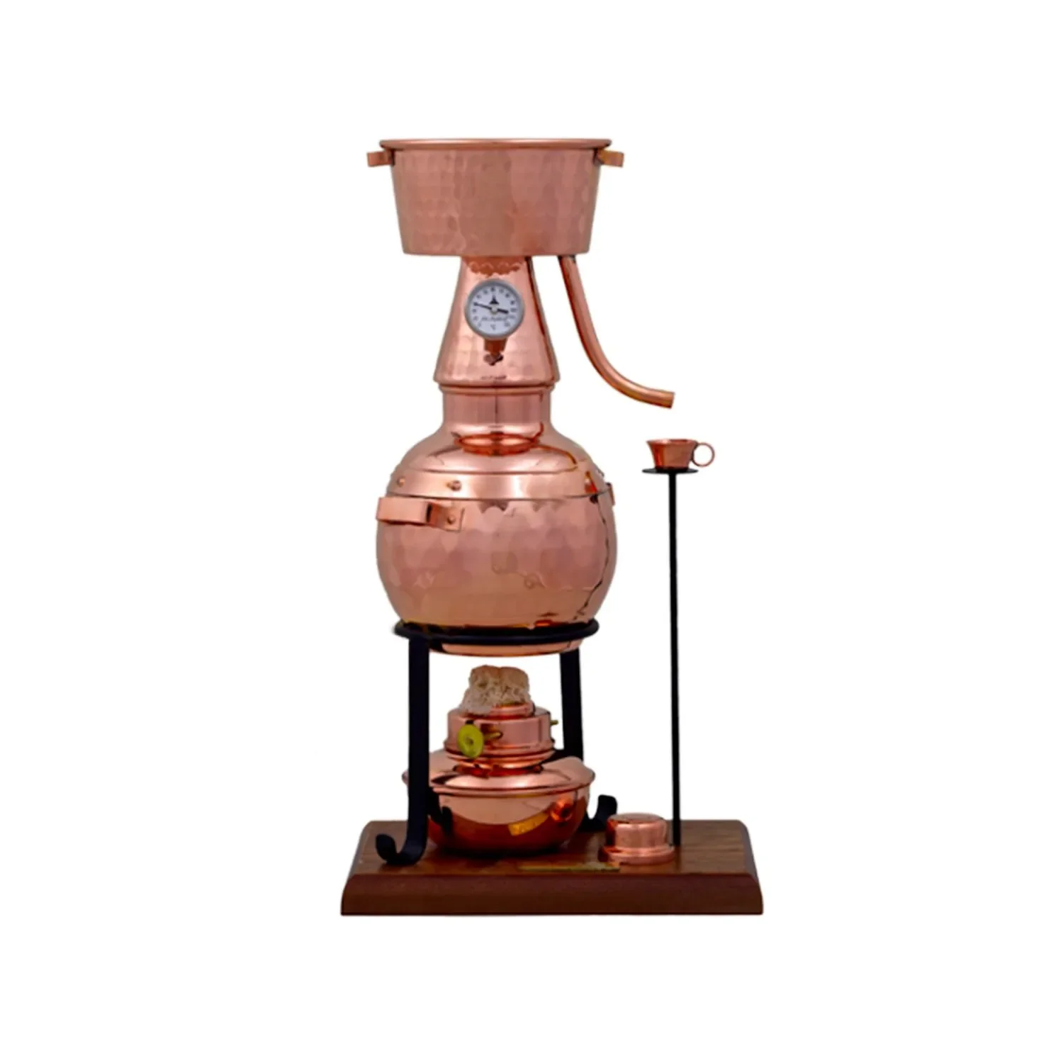 "Destille, Destilliergerät, Destillationsapparatur - Alquitar Premium mit Spiritusbrenner und Thermometer, 0,7L image"