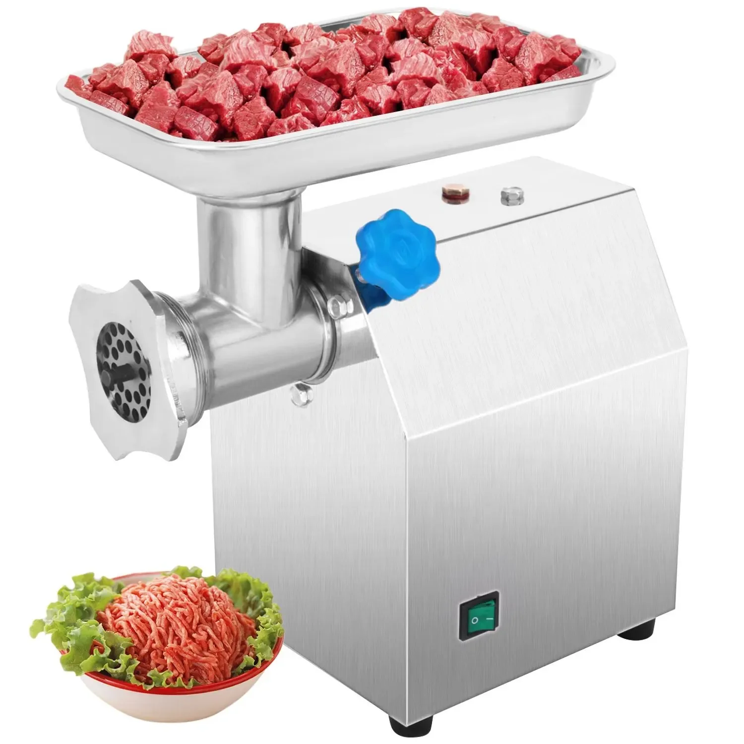 "Fleischwolf, Fleischmaschine 850W - 122 kg/h Hackfleisch und 190 U/min Edelstahl, Elektrisch image"