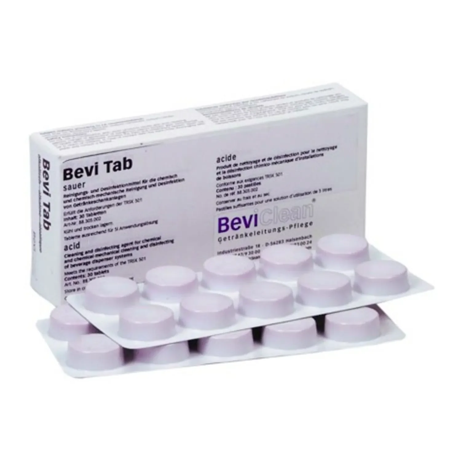 "Bevi Tabs Sauer | Reinigungstabletten für Getränkeleitungen | Preis pro Stück image"