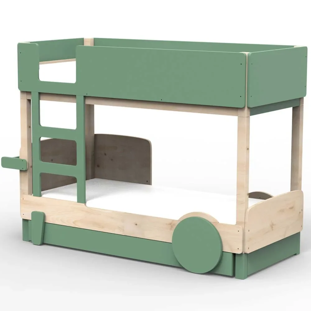 Mathy by Bols Etagenbett Discovery mit Bettschublade, Farbe Elemente: jungle green