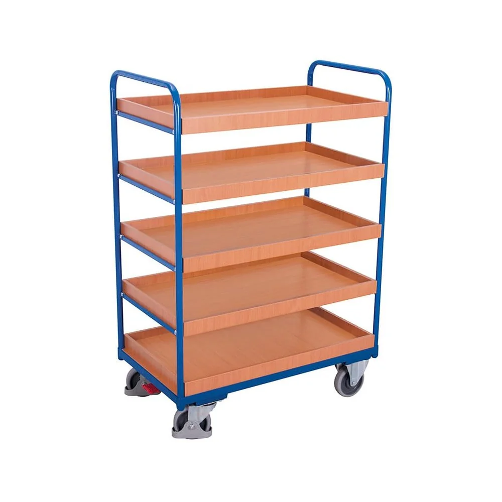 Etagenwagen hoch, 5 Tabletts, 250 kg Traglast, Servierwagen