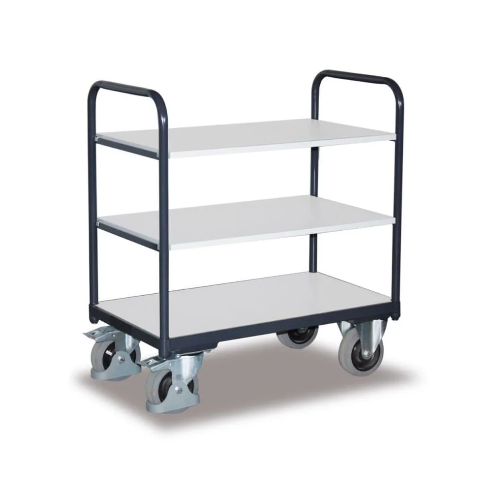 ESD Wagen, Etagenwagen mit 3 Böden, EasySTOP, 250 kg Traglast