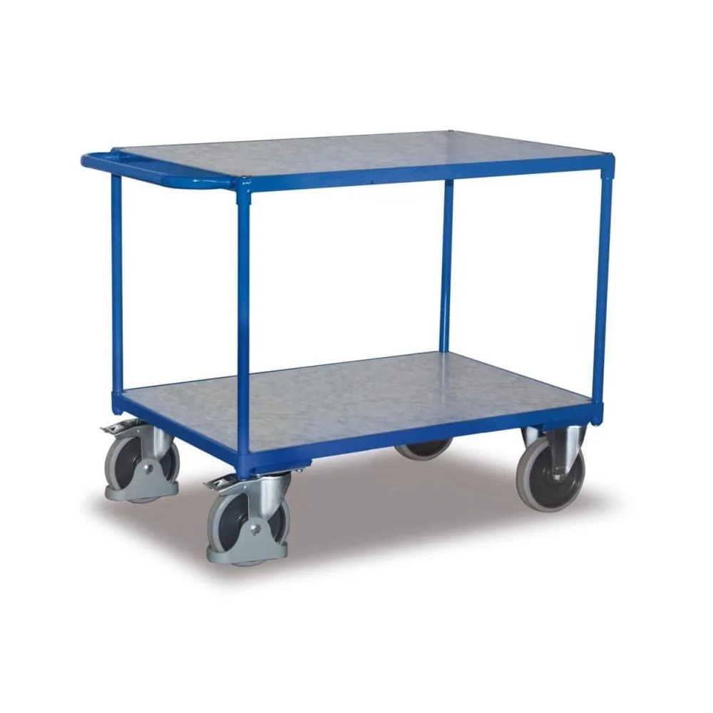 "Tischwagen 500 kg, Schwerlast, 2 Ladeflächen, Werkstattwagen blau image"