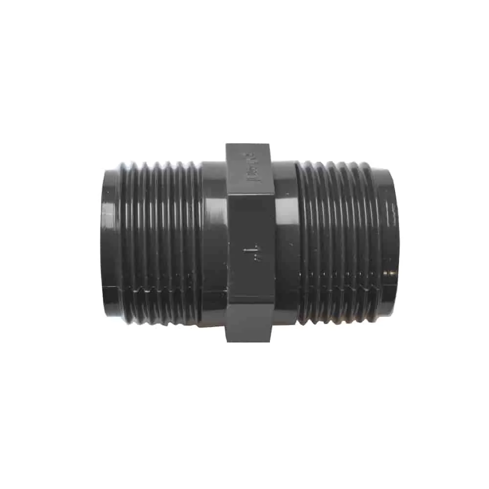 "PVC Fitting, PVC Doppelnippel 1", AG x AG, Rohrverbinder image"