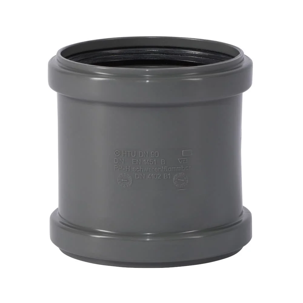 "HT Rohr 90mm, Doppelmuffe, HTsafeMM, DN/OD 90 image"