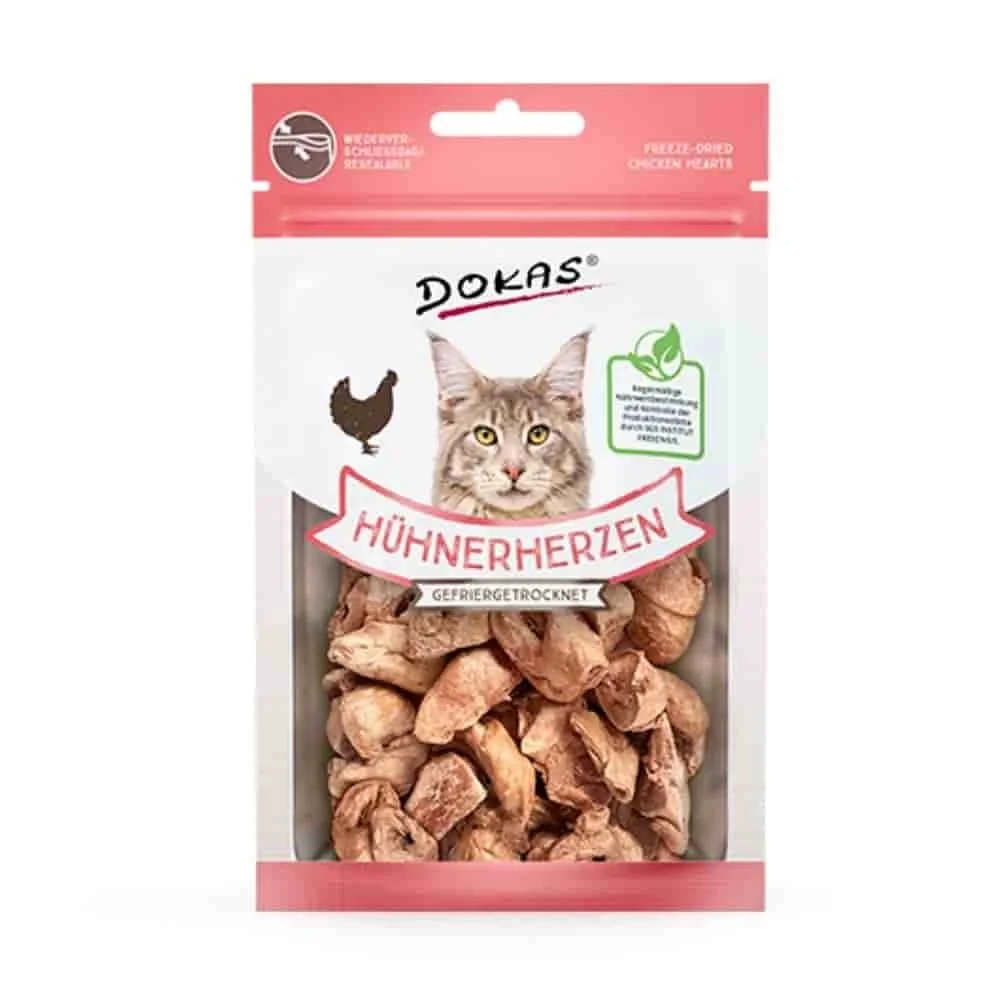 "Katzen Snacks, Hühnerherzen, 15g, Gefriergetrocknet, Ergänzungsfuttermittel Katze image"