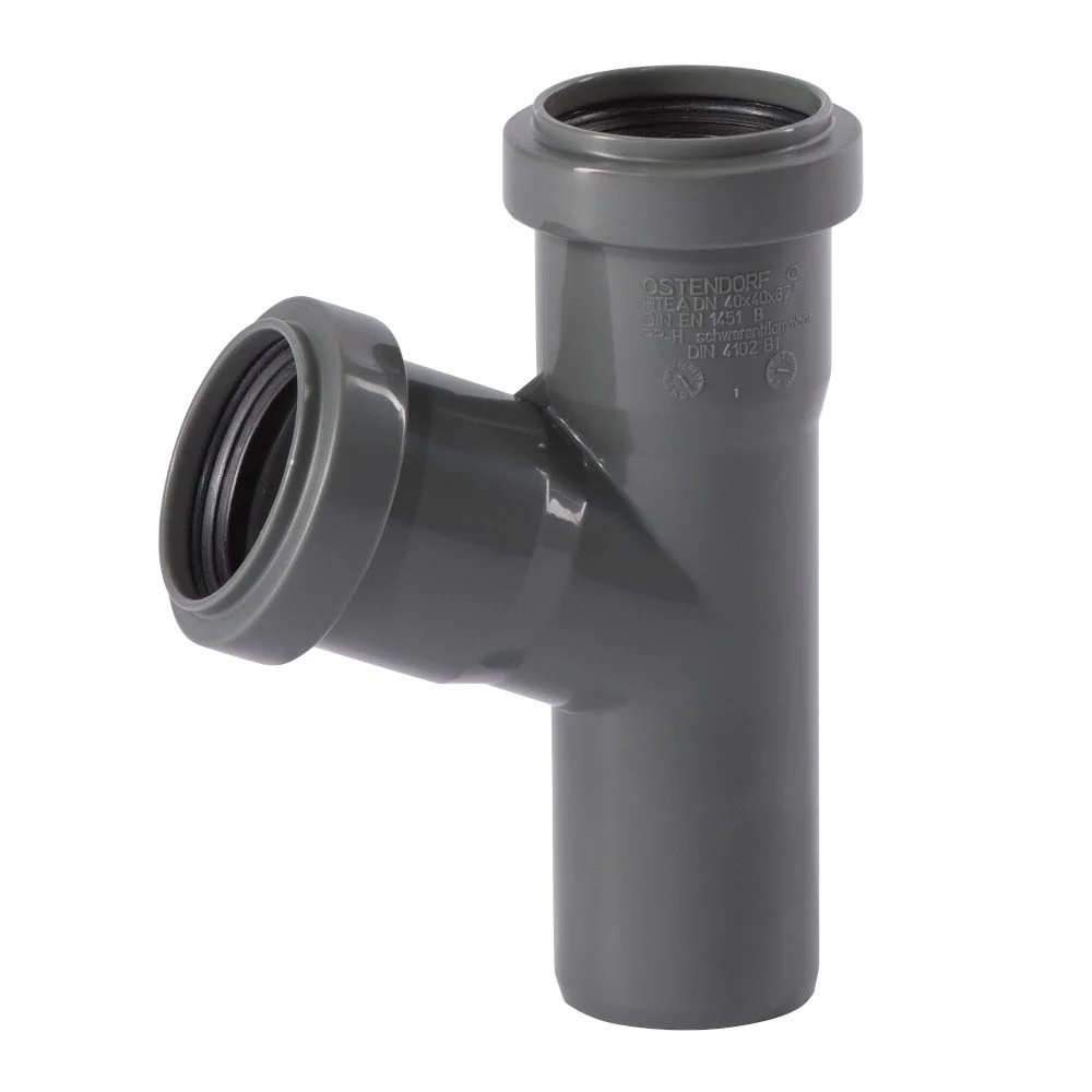 "HT Rohr 40mm, HT Abzweig 67 Grad, Abwasserrohr, Polypropylen image"