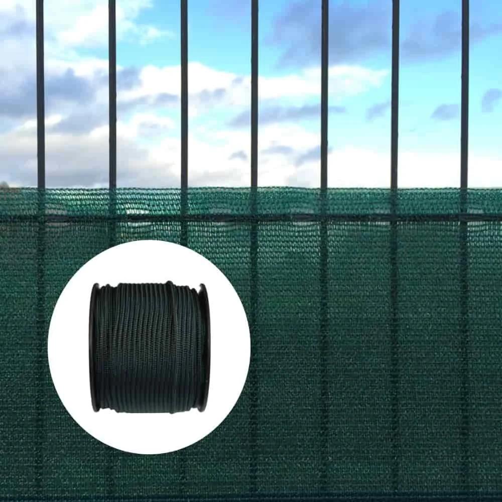 "Sichtschutznetz, Windschutznetz, 1,8m x 10m, mit Befestigung, grüne Kordel image"