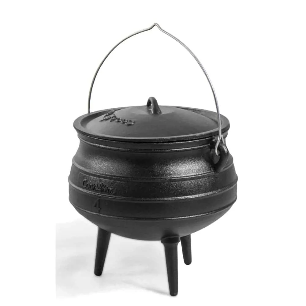 Gusseisenkessel 6 l, Gulaschkessel, Feuertopf, Kochen am offenen Feuer