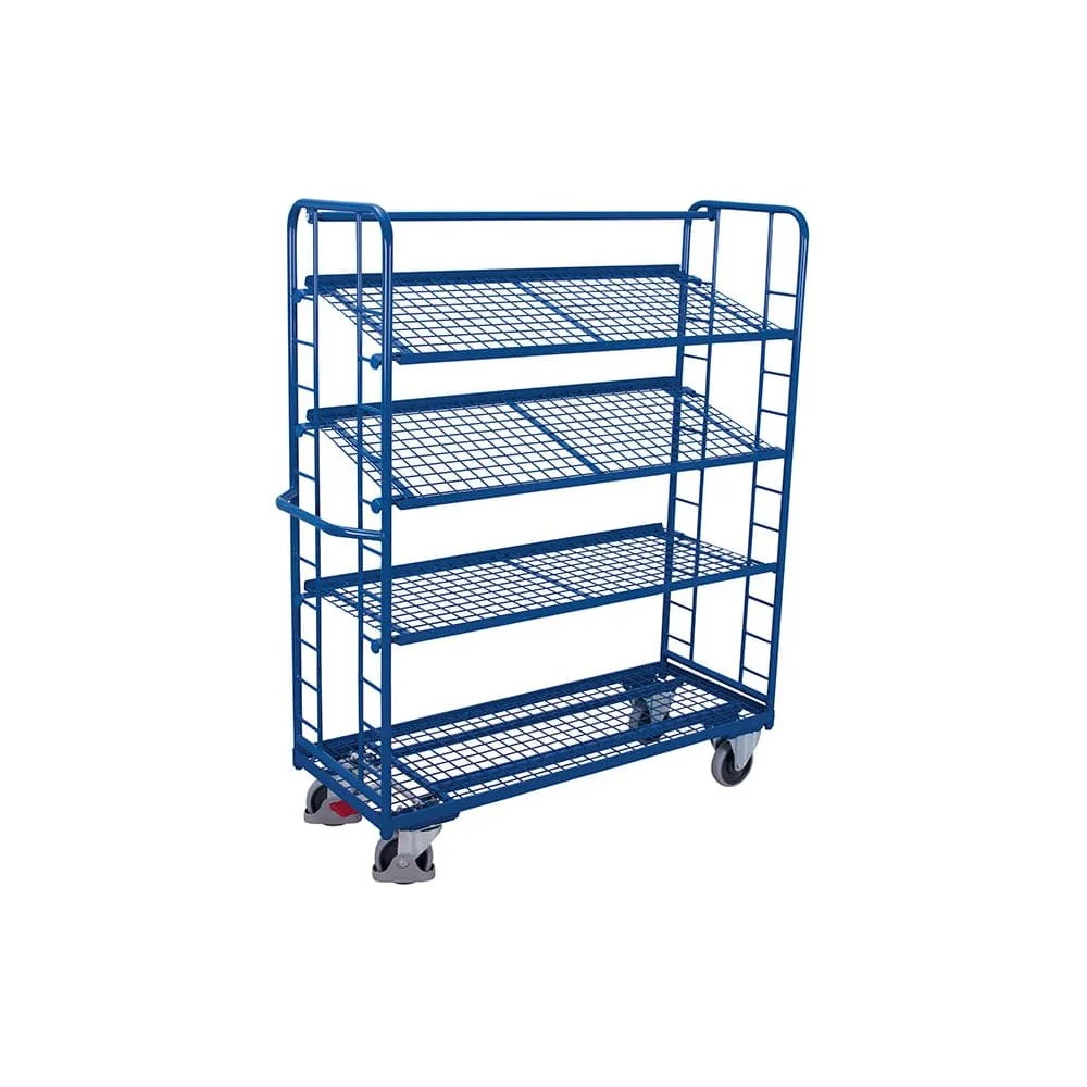 "Etagenwagen mit 4 Drahtgitterböden pulverbeschichtet 250 kg Typ M + EasySTOP image"