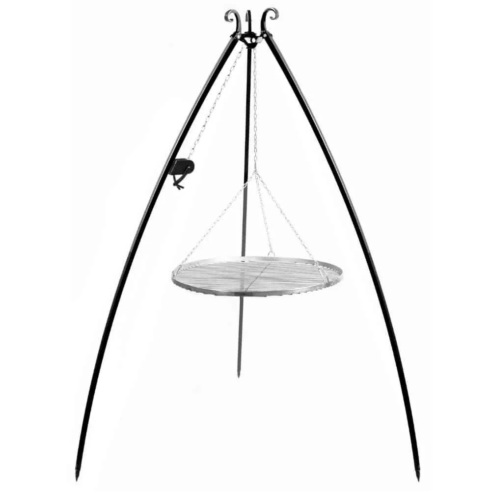 "Schwenkgrill, Edelstahl Grillrost 60 cm, Dreibein Grill 200 cm, mit Kurbel image"