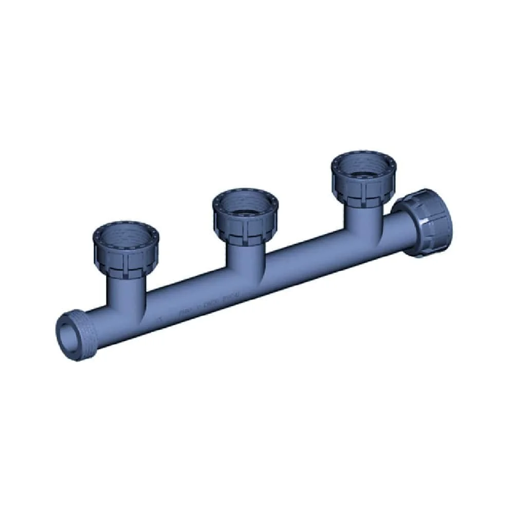 "PVC Verteiler, 1 Zoll, 3 Abgänge, Ausflussverteiler image"