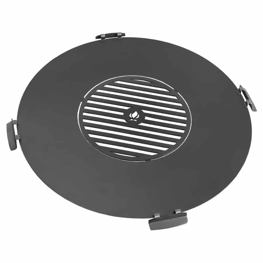 "Grillplatte Feuerschale 98cm, Naturstahl, Grillrost 46cm image"