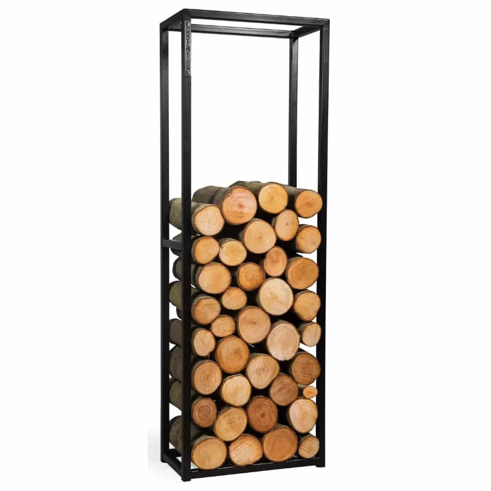 "Kaminholzregal Stahl, Brennholzregal, 150x50x20cm, modern image"