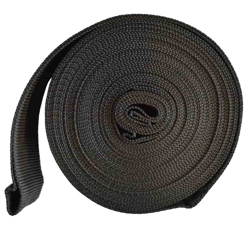 "Gurtband schwarz, 10m, mit Schlaufen, 6cm breit, Befestigungsband image"