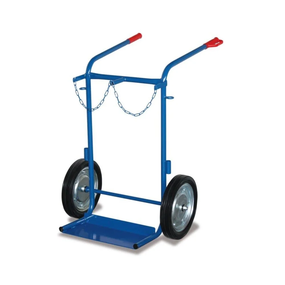 "Stahlflaschenkarre 200 kg, Luftbereifung, Flaschenwagen für 2 Stahlflaschen image"