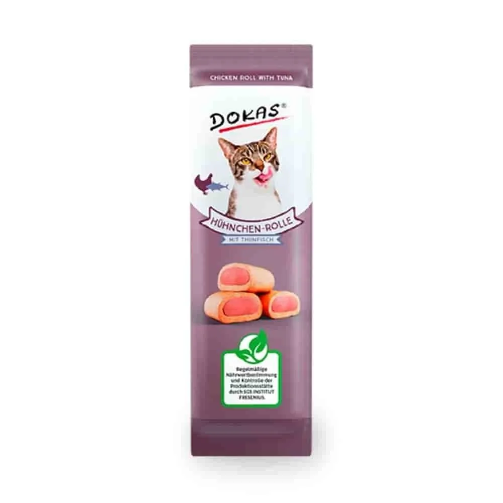 "Katzen Snacks, Hühnchen-Rolle mit Thunfisch, Katzenleckerli, 10g image"