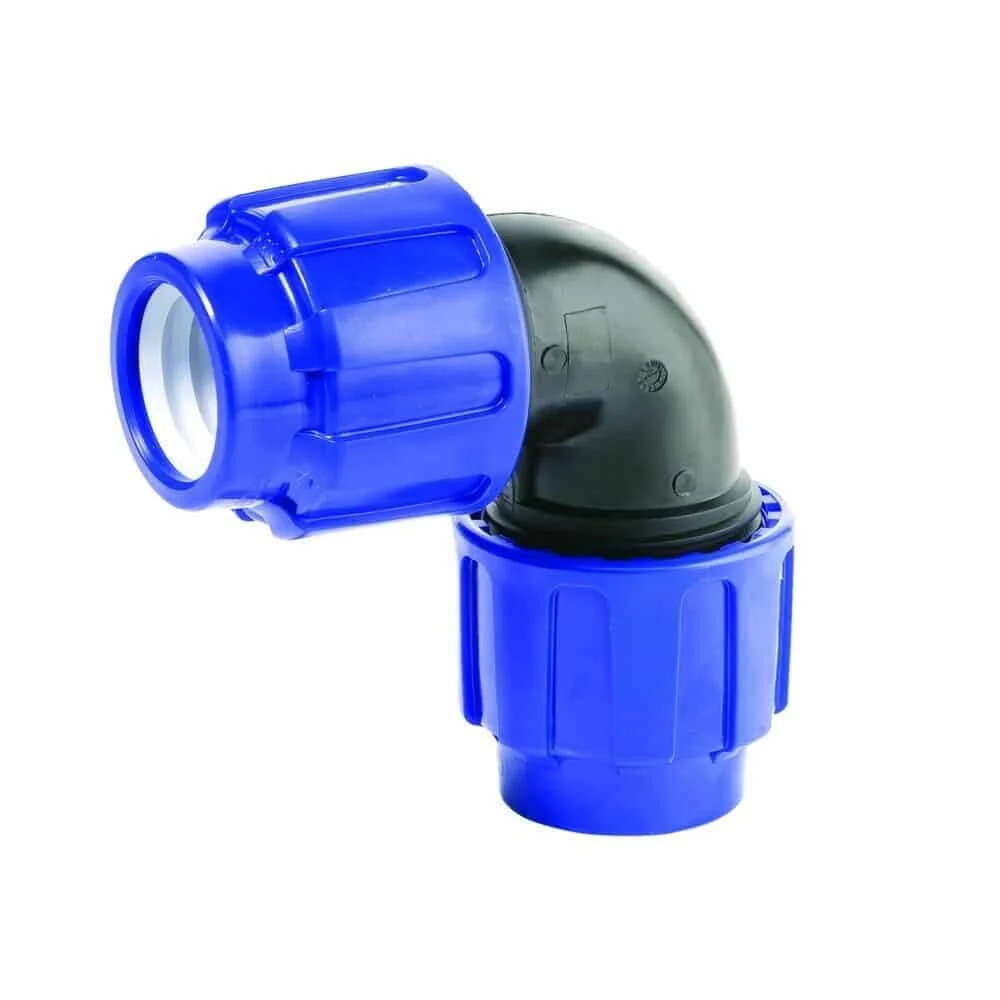 "PE Rohr Verschraubung, 32mm Winkel 90°, Klemmfitting, Trinkwasser image"