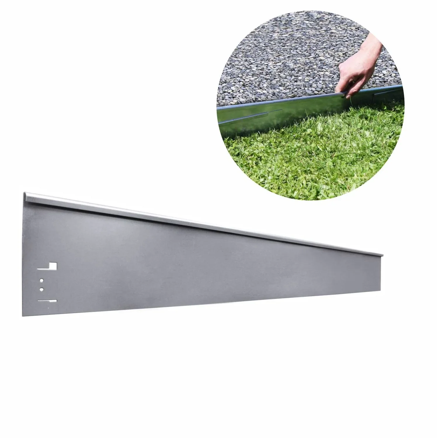 Rasenkante Abschlussstück 13,5cm x 113cm | Rasenkanten | Beeteinfassung | Beetumrandung | Beetbegrenzungen, Color-GS: ohne Farbe