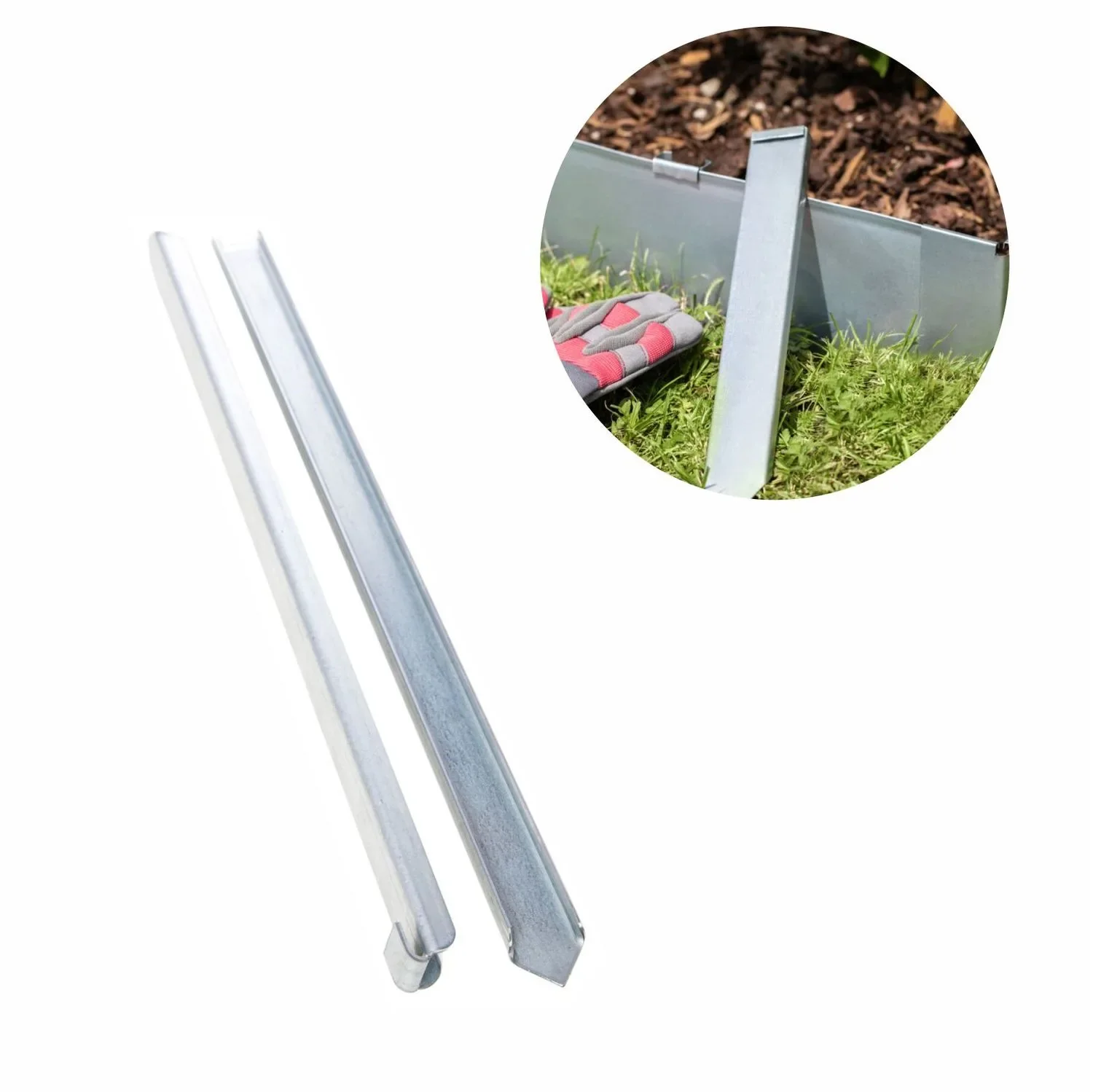 Erdanker für schmale Rasenkanten und Rasenkantenband 40 x 2,6 x 0,2 cm | Bodenan