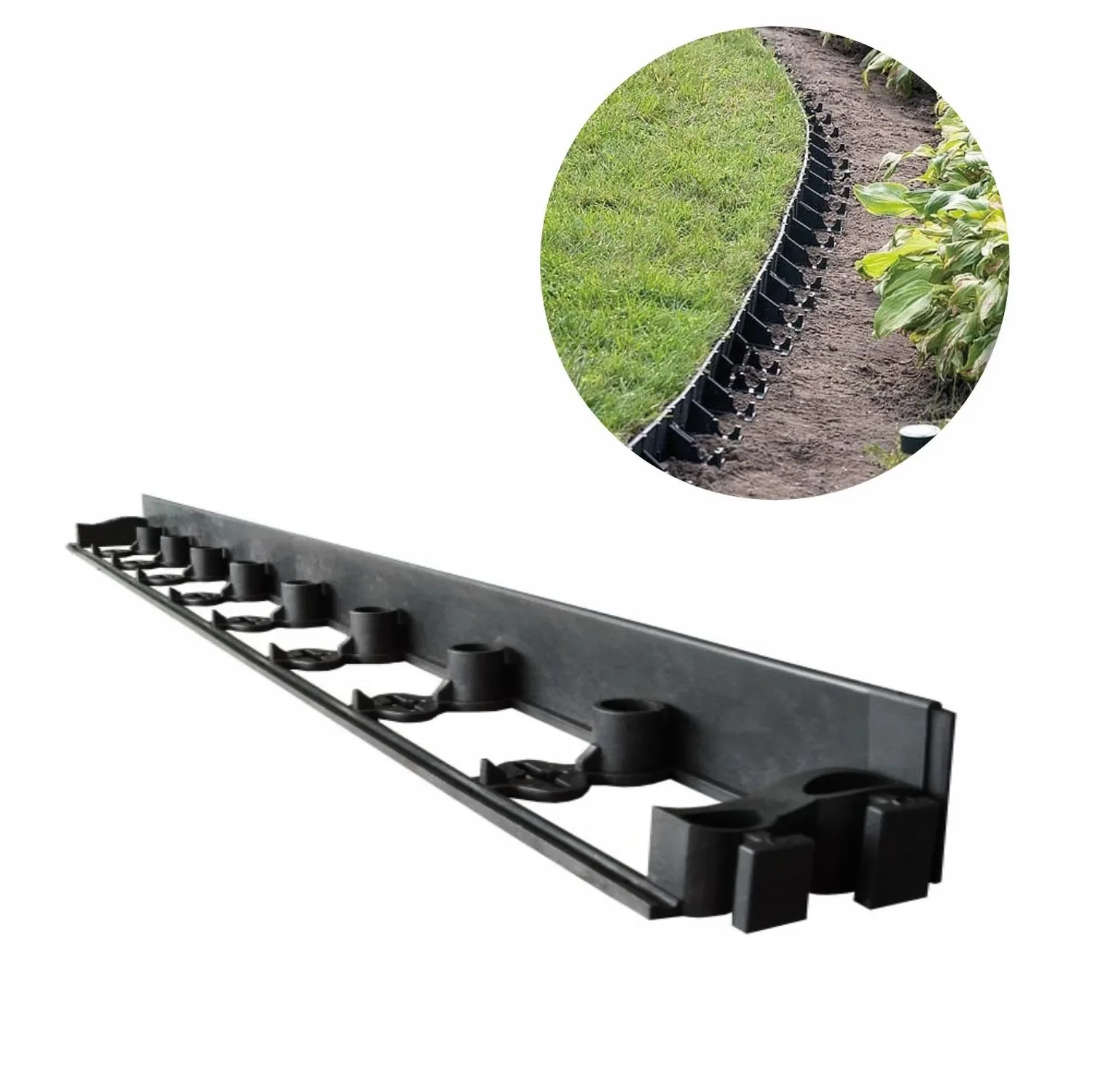 Palisaden Kunststoff  6cm x 1m | Rasenkanten | Beeteinfassung | Beetumrandung | Beetbegrenzungen