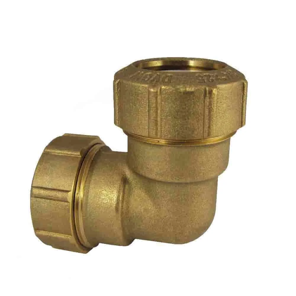 "PE Rohr Verschraubung Messing 90° Winkel, 2 Verschraubungen, 25mm, Wasserleitung image"
