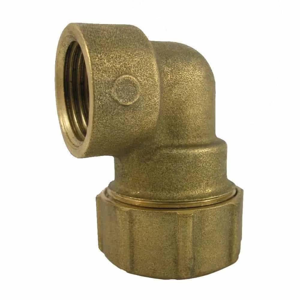 "PE Rohr Verschraubung 40mm, Messing, 90° Winkel IG 1 1/4" image"