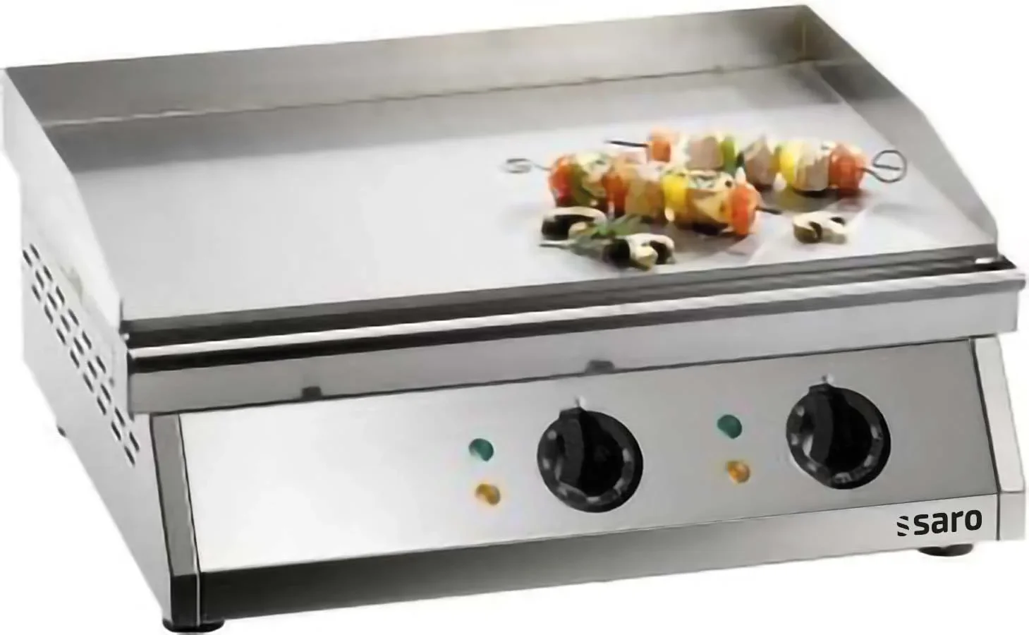 "Saro Griddleplatte aus Edelstahl, Fry Top 610 - Glatte Bratplatte mit 2 Zonen & Fettauffang image"