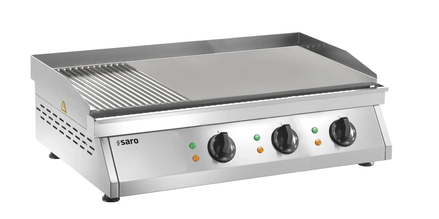 "Saro Griddleplatte, Bratplatte - Fry Top GH 760R, gerillt + glatt image"