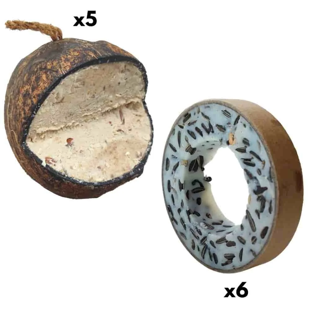 "Vogelfutter Meisenringe, Kokosnuss Vogelfutter, Winterfutter Set image"