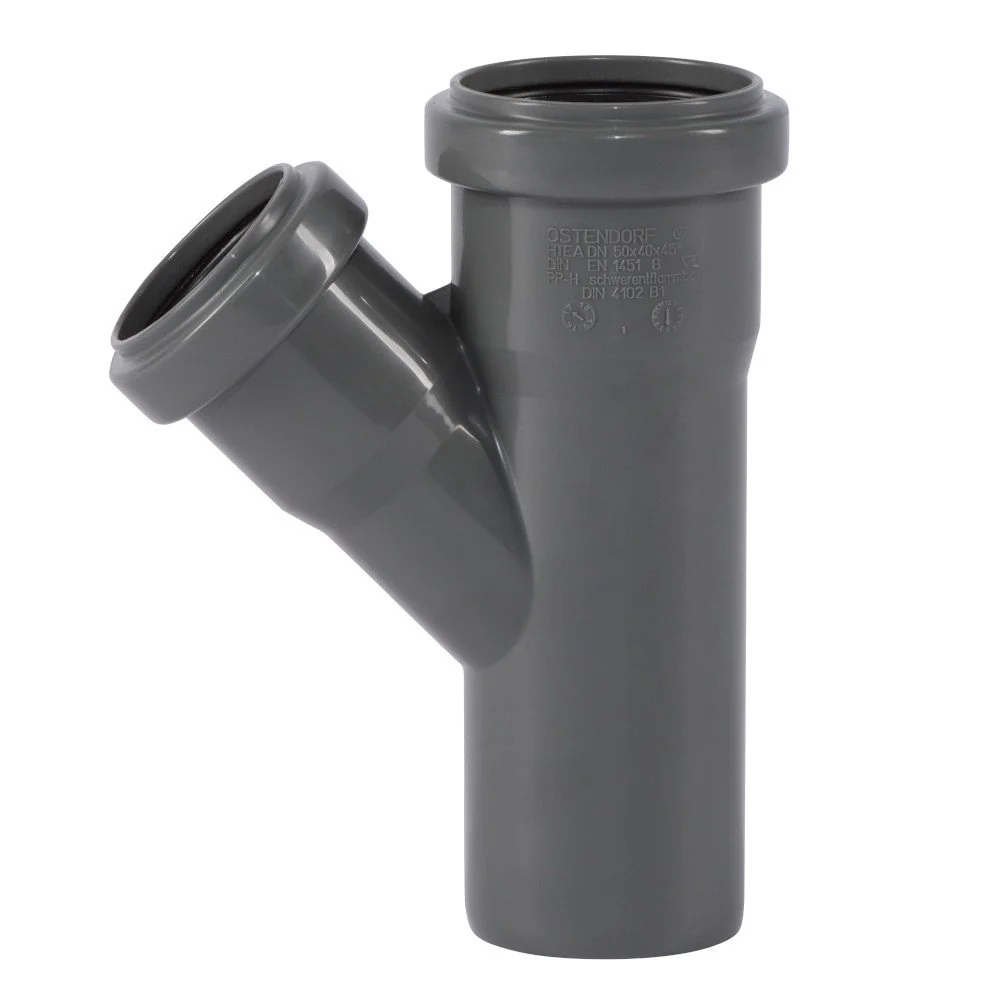 "HT Abzweig DN 50/40, 45 Grad, Abwasserrohr-Anschluss image"