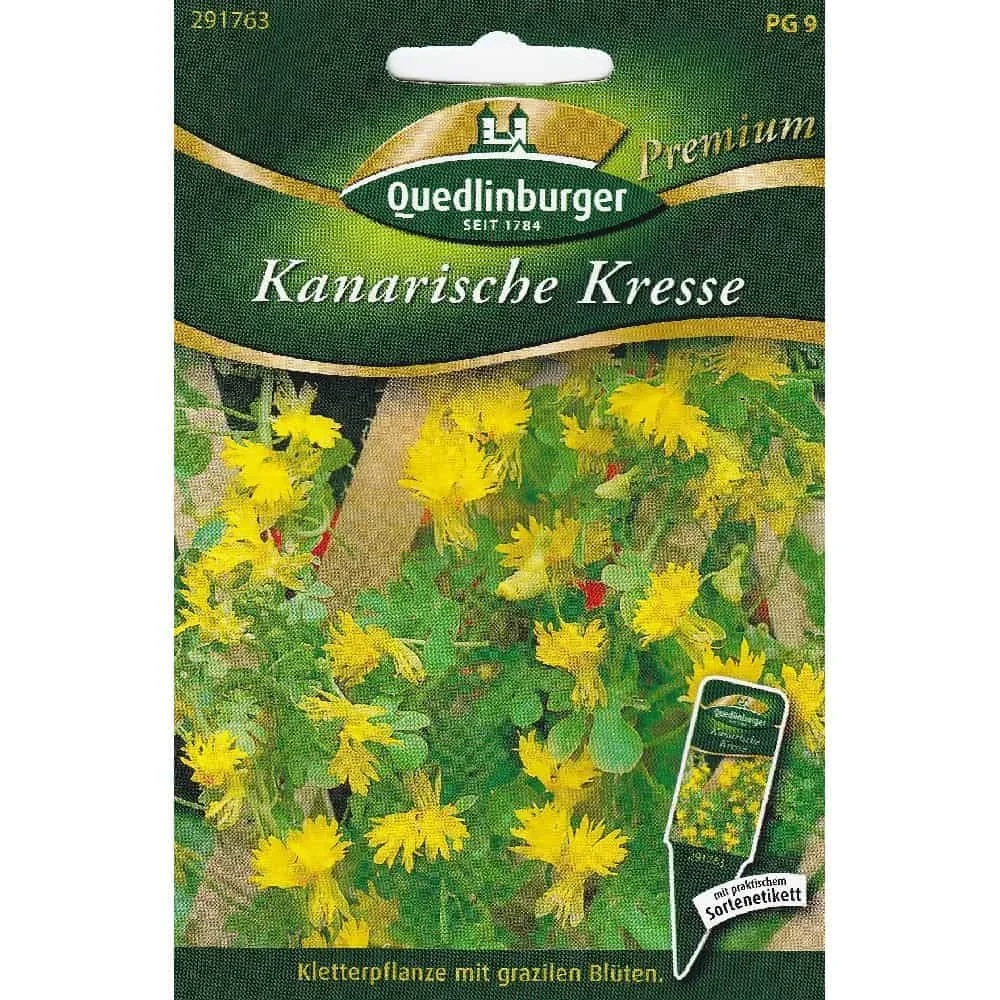 "Kletterpflanze Samen, Kanarische Kresse, schnellwachsend, gelb blühend image"