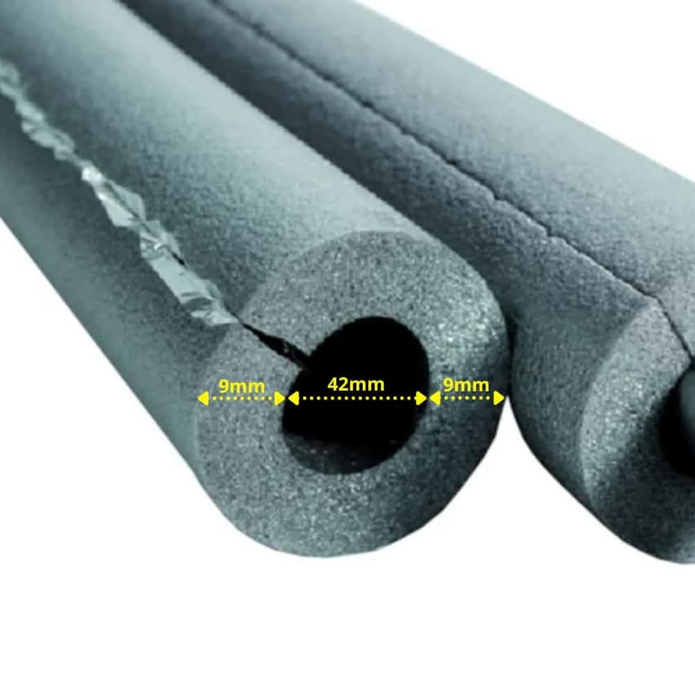 "Isolierschlauch, Rohrisolierung 42mm, 2x1m, selbstklebend, 9mm Dämmung image"