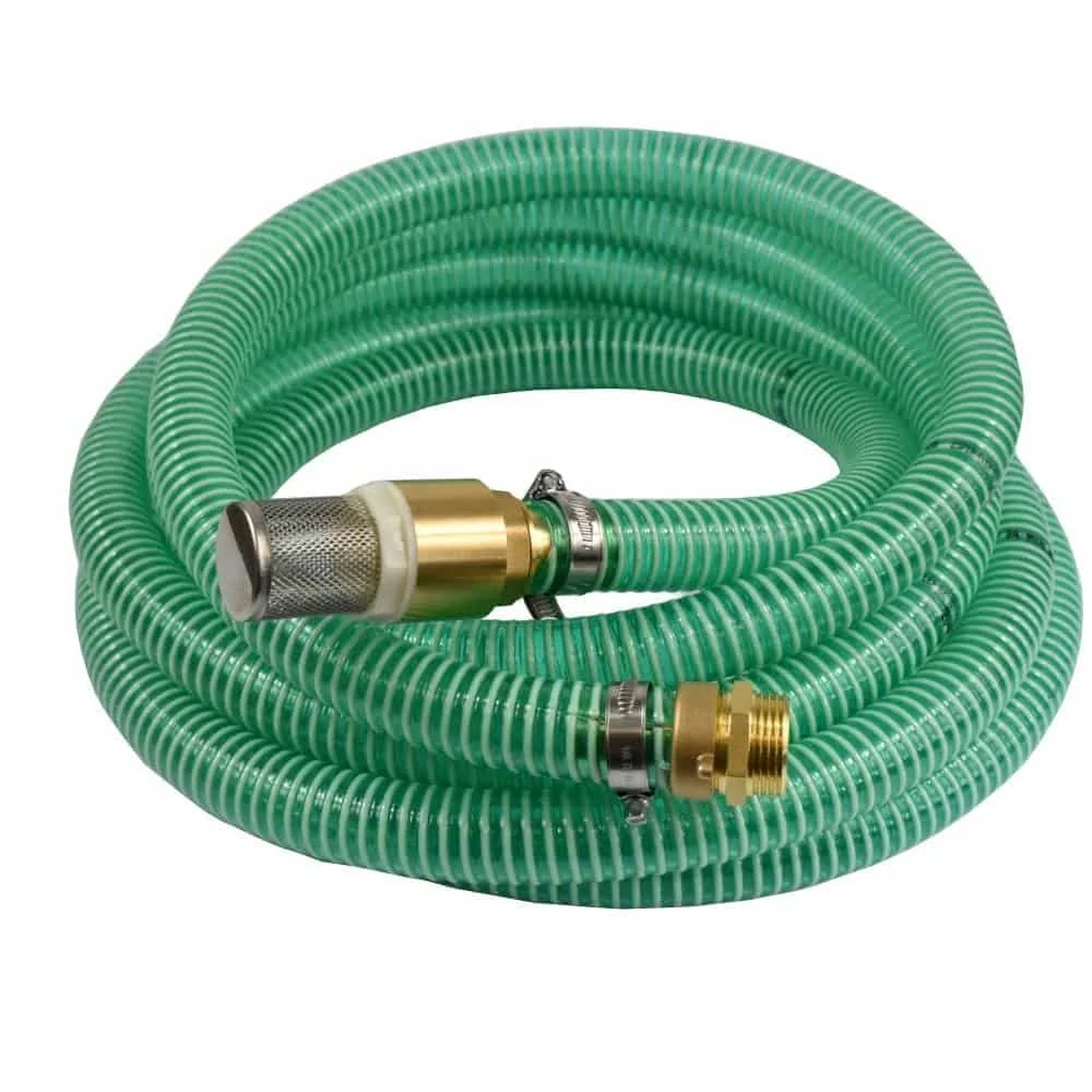 "1"/25mm Saug- + Druckschlauch mit Saugkorb, Rückschlagventil + 1" AG Doppelnippel 2m image"