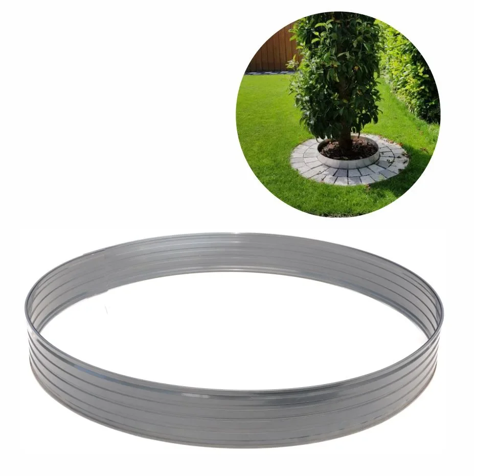 "Baumring aus Alu Höhe 100 mm Durchmesser 1.2 m | Baumumrandung | Pflanzringe | Beeteinfassung | Rasenkante rund image"