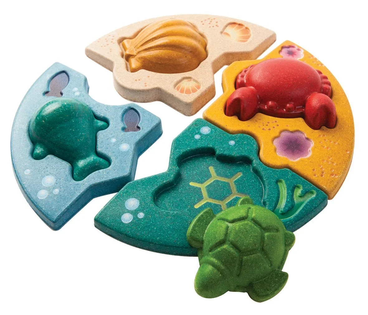 "Plan Toys - Unterwasserpuzzle, Gummibaumholz image"