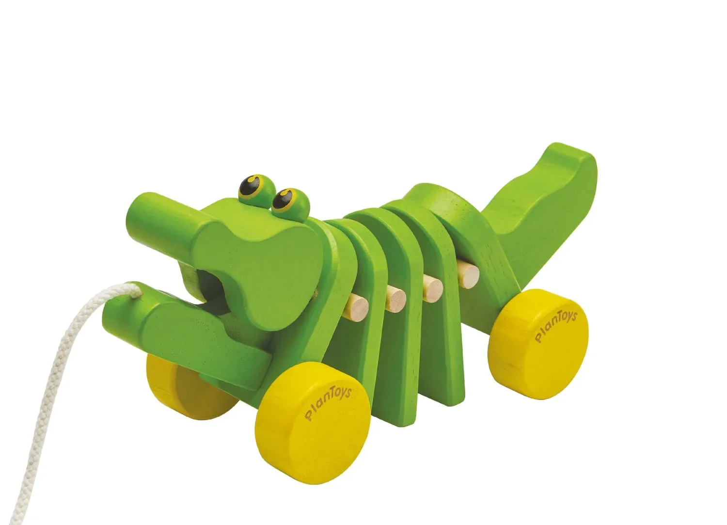 "Plan Toys - Nachziehtier - Tanzendes Krokodil, Gummibaumholz image"