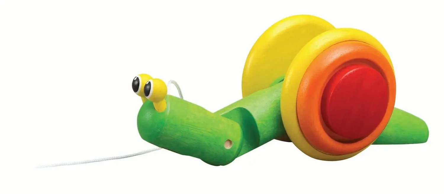 Plan Toys - Nachziehtier - Schnecke, Gummibaumholz